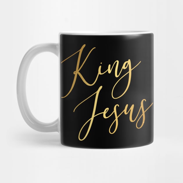 King Jesus in Gold Script Text by extrinsiceye